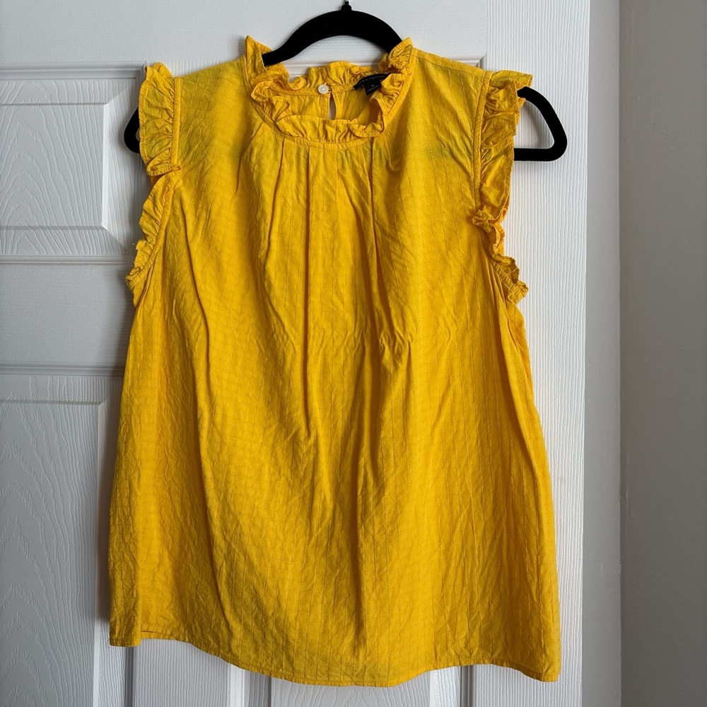 Ann Taylor Sunlit Yellow Ruffle Blouse